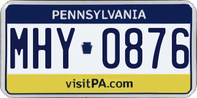 PA license plate MHY0876