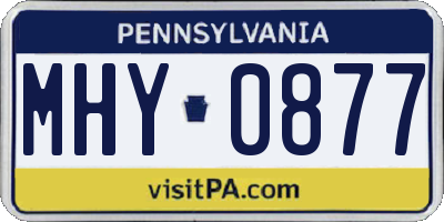 PA license plate MHY0877