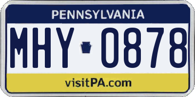 PA license plate MHY0878