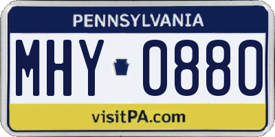 PA license plate MHY0880