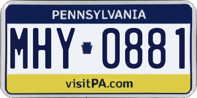 PA license plate MHY0881
