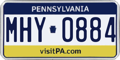 PA license plate MHY0884