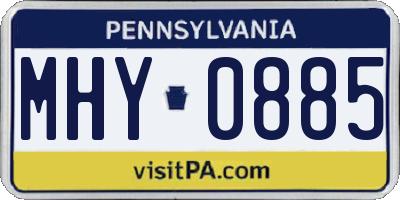 PA license plate MHY0885