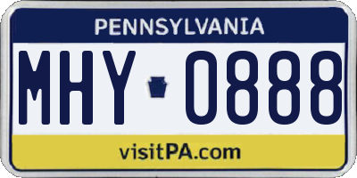 PA license plate MHY0888