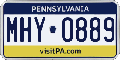 PA license plate MHY0889