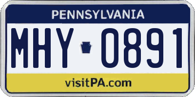 PA license plate MHY0891