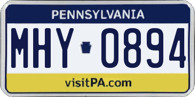 PA license plate MHY0894