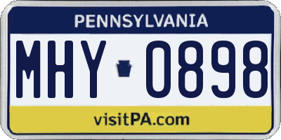 PA license plate MHY0898