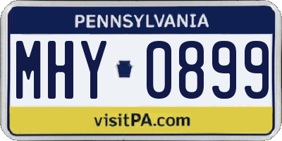 PA license plate MHY0899