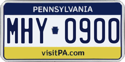 PA license plate MHY0900