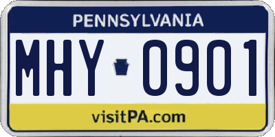 PA license plate MHY0901