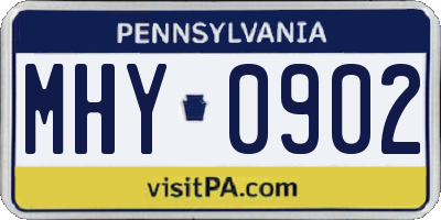 PA license plate MHY0902