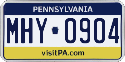 PA license plate MHY0904