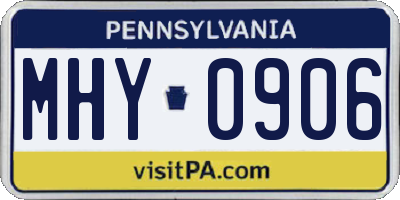 PA license plate MHY0906