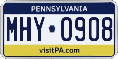 PA license plate MHY0908