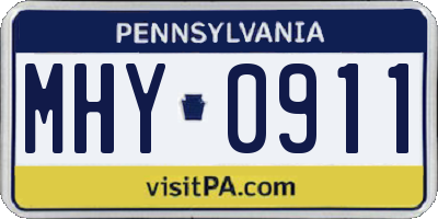 PA license plate MHY0911