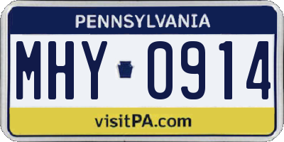 PA license plate MHY0914