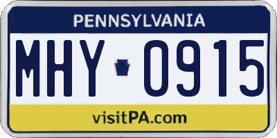 PA license plate MHY0915