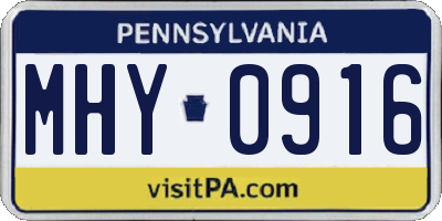 PA license plate MHY0916