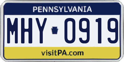 PA license plate MHY0919