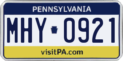 PA license plate MHY0921