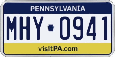 PA license plate MHY0941