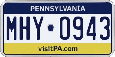 PA license plate MHY0943
