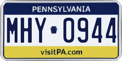 PA license plate MHY0944