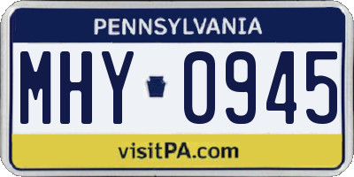 PA license plate MHY0945