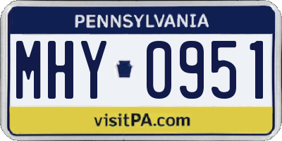 PA license plate MHY0951