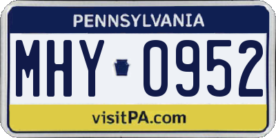 PA license plate MHY0952