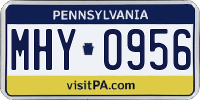 PA license plate MHY0956