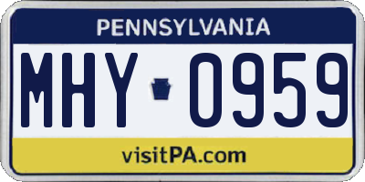 PA license plate MHY0959