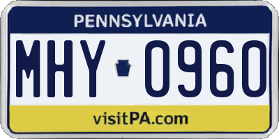 PA license plate MHY0960