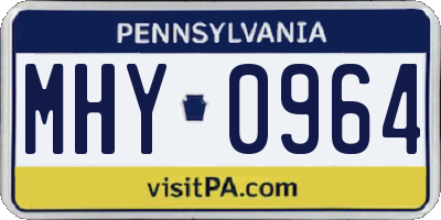 PA license plate MHY0964