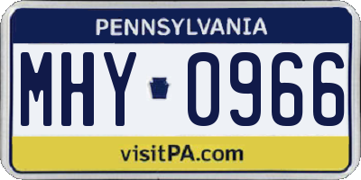 PA license plate MHY0966