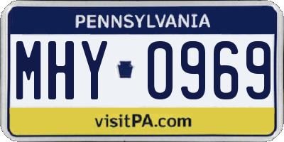 PA license plate MHY0969