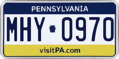 PA license plate MHY0970