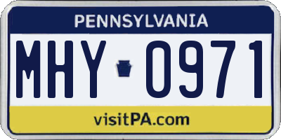 PA license plate MHY0971