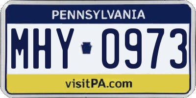 PA license plate MHY0973