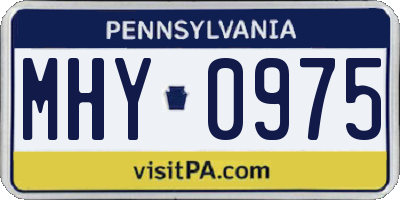 PA license plate MHY0975