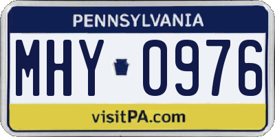 PA license plate MHY0976