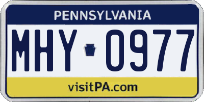 PA license plate MHY0977