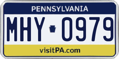 PA license plate MHY0979