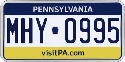PA license plate MHY0995