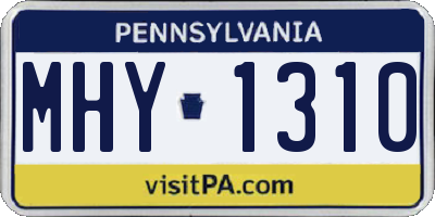 PA license plate MHY1310