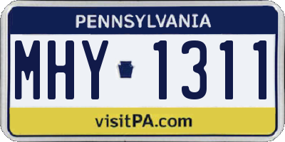 PA license plate MHY1311