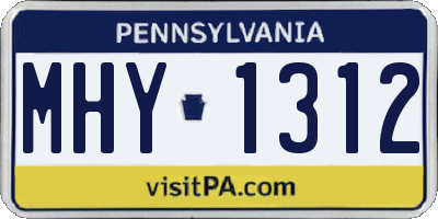 PA license plate MHY1312
