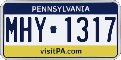 PA license plate MHY1317