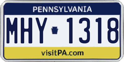 PA license plate MHY1318